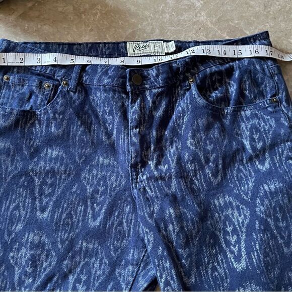 Root blue western Aztec cotton ankle jean pants size 31 - Picture 5 of 9